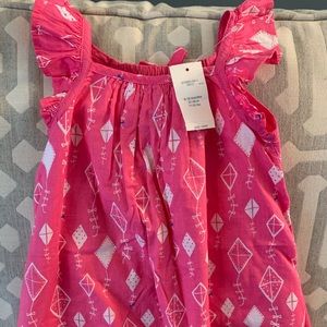 Pink girls Gap Dress with flutter sleeves NWT